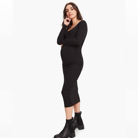 HATCH The Longsleeve Body Dress in Black size Extra Large midi New with Tags - Picture 1 of 10